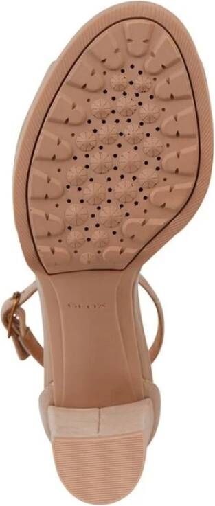Geox Beige Platte Sandalen voor Vrouwen Beige Dames