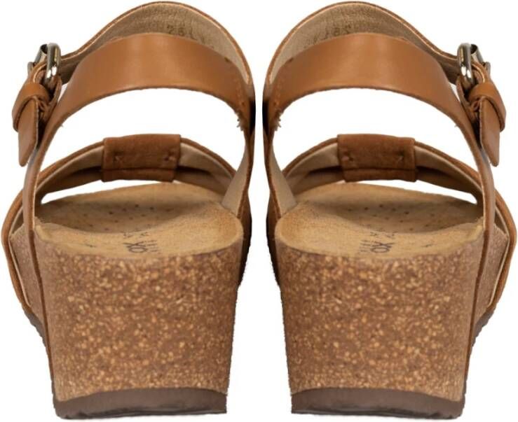 Geox Elegante Enkelband Sleehak Sandalen Brown Dames
