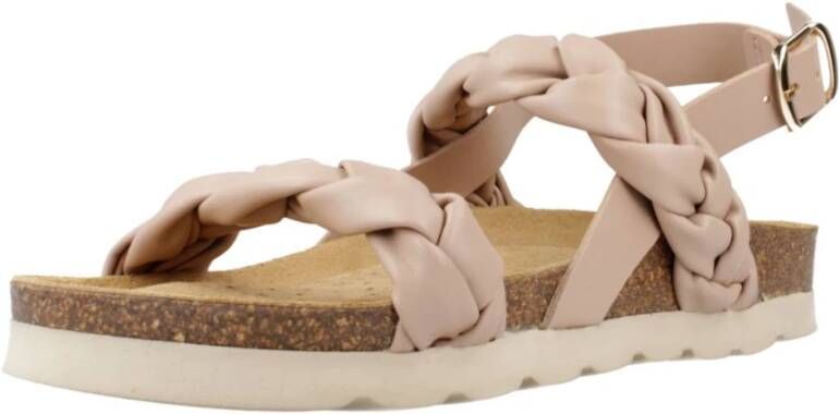 Geox Stijlvolle platte sandalen voor vrouwen Beige Dames