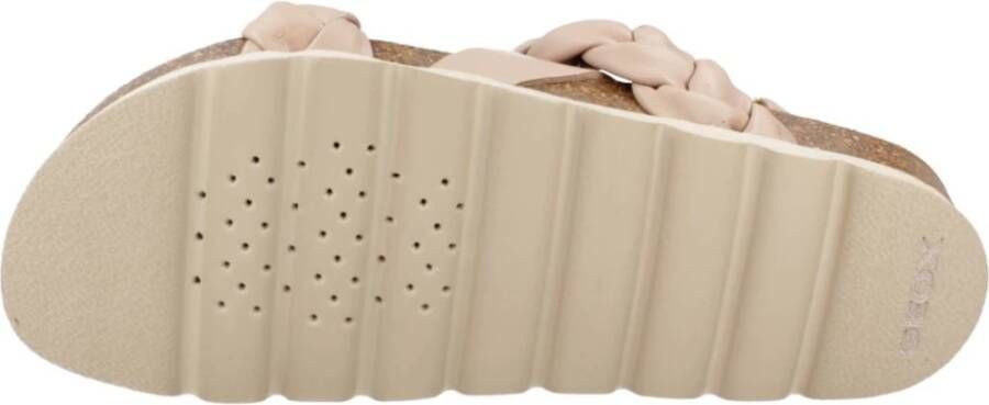 Geox Stijlvolle platte sandalen voor vrouwen Beige Dames