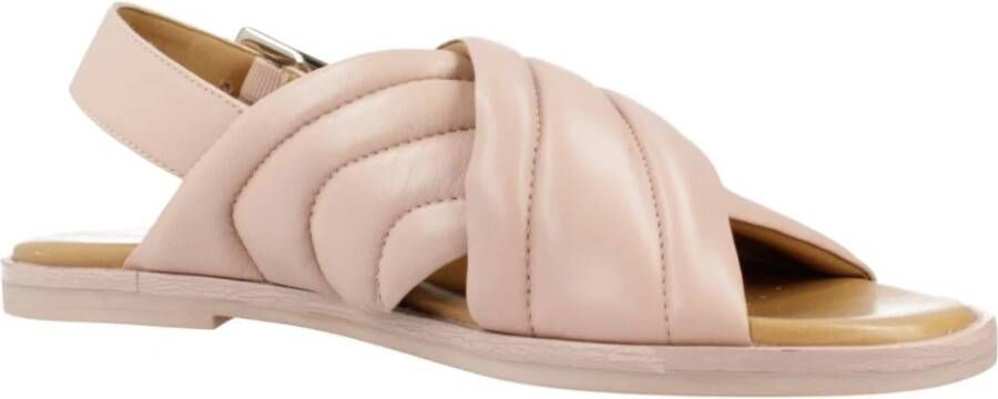 Geox Stijlvolle Platte Sandalen Beige Dames
