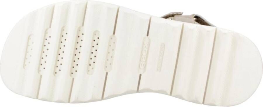 Geox Stijlvolle platte sandalen voor vrouwen Beige Dames