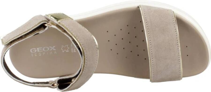 Geox Stijlvolle platte sandalen voor vrouwen Beige Dames