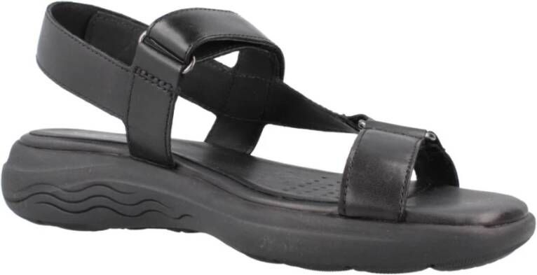 Geox Comfortabele platte sandalen voor vrouwen Black Dames