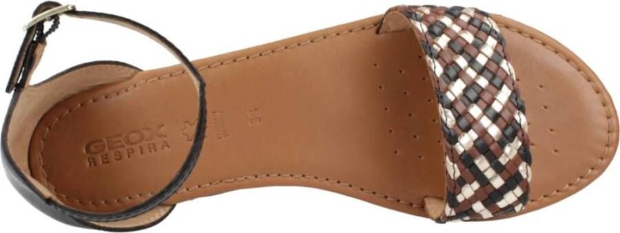 Geox Stijlvolle platte sandalen voor vrouwen Black Dames