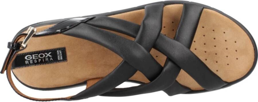 Geox Stijlvolle platte sandalen voor vrouwen Black Dames