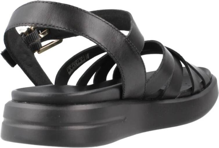 Geox Stijlvolle Platte Sandalen voor Vrouwen Black Dames