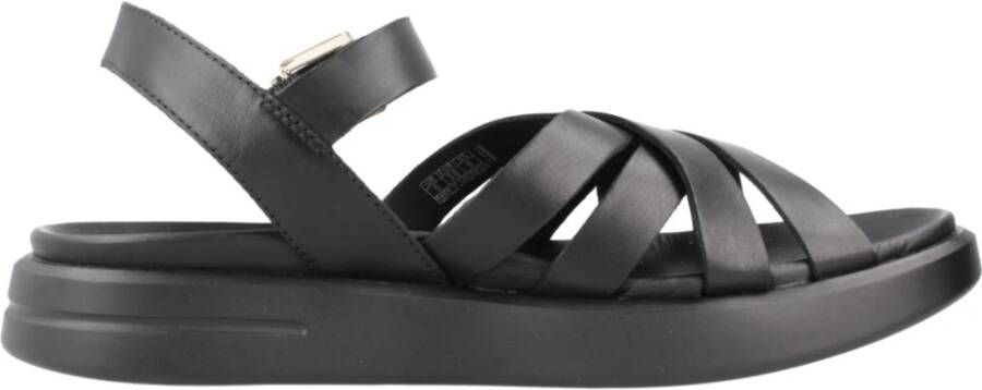 Geox Stijlvolle Platte Sandalen voor Vrouwen Black Dames