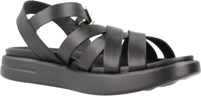 Geox Stijlvolle Platte Sandalen voor Vrouwen Black Dames