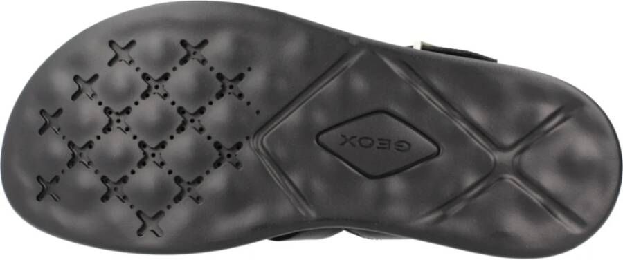 Geox Stijlvolle Platte Sandalen voor Vrouwen Black Dames