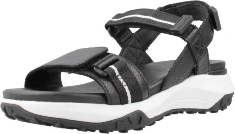 Geox Stijlvolle Platte Sandalen Black Dames