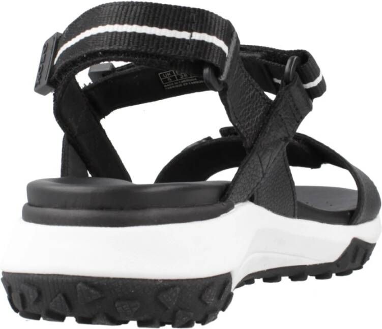 Geox Stijlvolle Platte Sandalen Black Dames