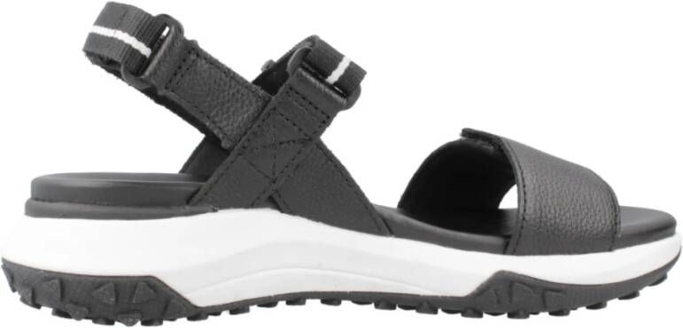 Geox Stijlvolle Platte Sandalen Black Dames