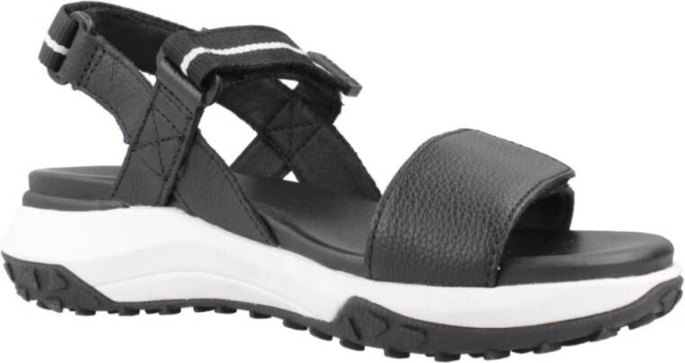 Geox Stijlvolle Platte Sandalen Black Dames