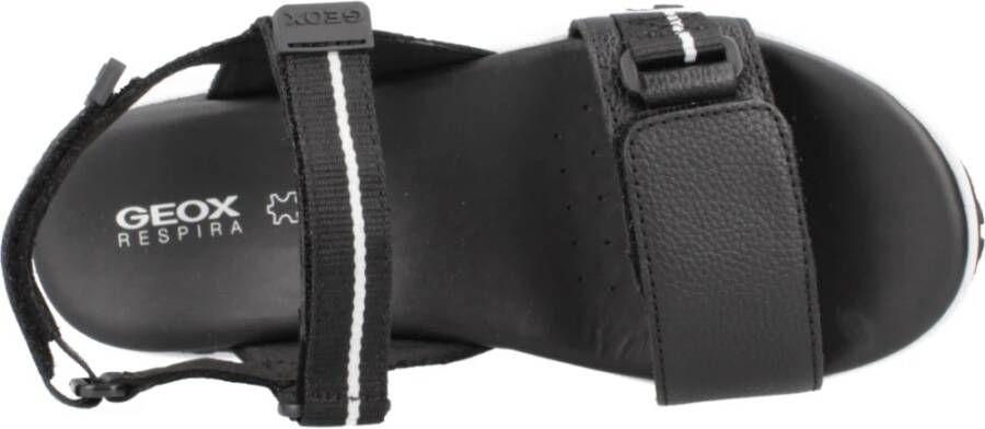 Geox Stijlvolle Platte Sandalen Black Dames