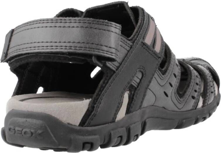 Geox Heren Platte Sandalen voor Casual Gelegenheden Black Heren
