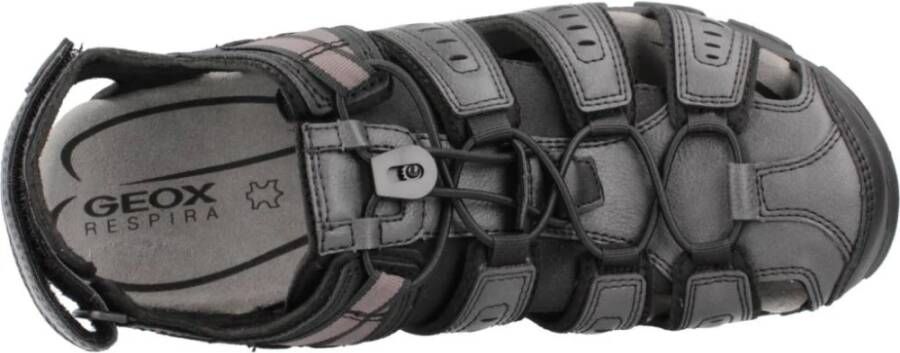 Geox Heren Platte Sandalen voor Casual Gelegenheden Black Heren