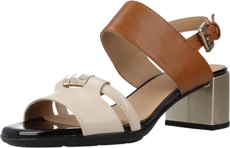 Geox Elegante Mid Heel Sandalen Black Dames