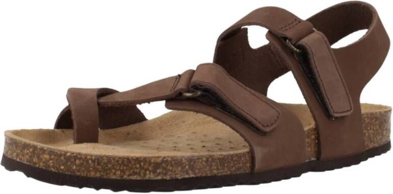 Geox Stijlvolle platte sandalen voor vrouwen Brown Dames