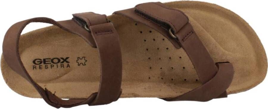 Geox Stijlvolle platte sandalen voor vrouwen Brown Dames
