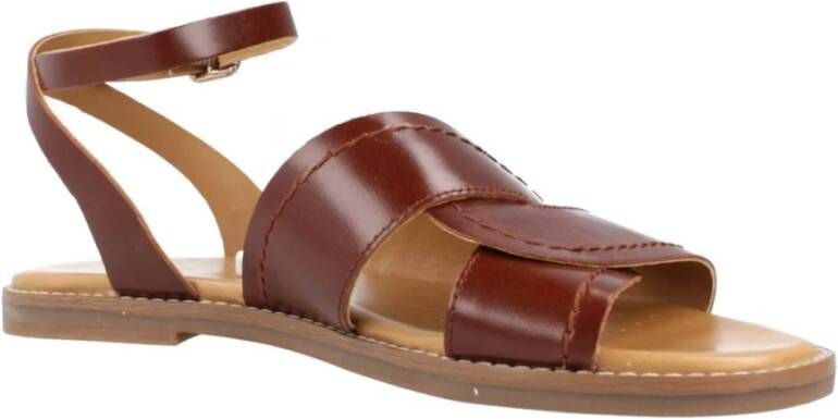 Geox Stijlvolle platte sandalen voor vrouwen Brown Dames