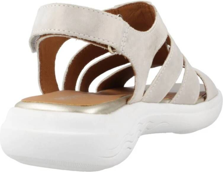 Geox Comfortabele platte sandalen voor vrouwen Gray Dames