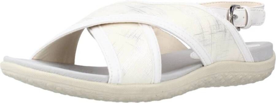 Geox Stijlvolle Platte Sandalen White Dames