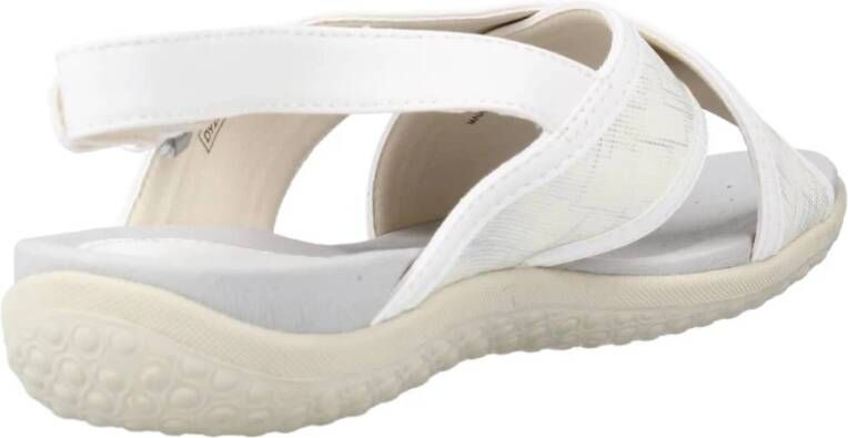 Geox Stijlvolle Platte Sandalen White Dames