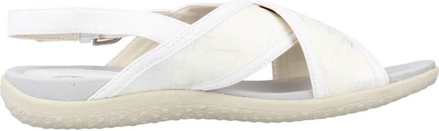 Geox Stijlvolle Platte Sandalen White Dames