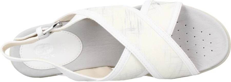 Geox Stijlvolle Platte Sandalen White Dames