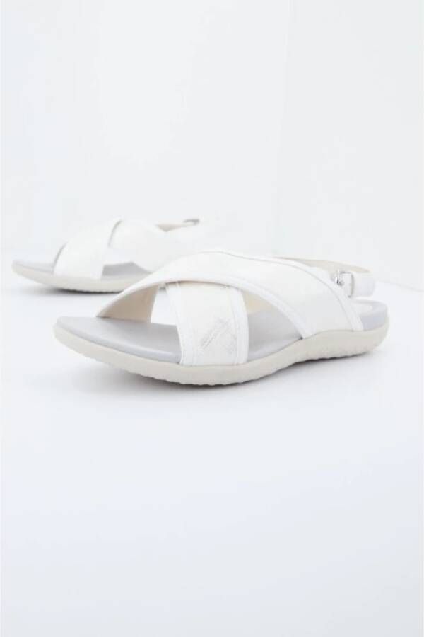 Geox Stijlvolle Platte Sandalen White Dames