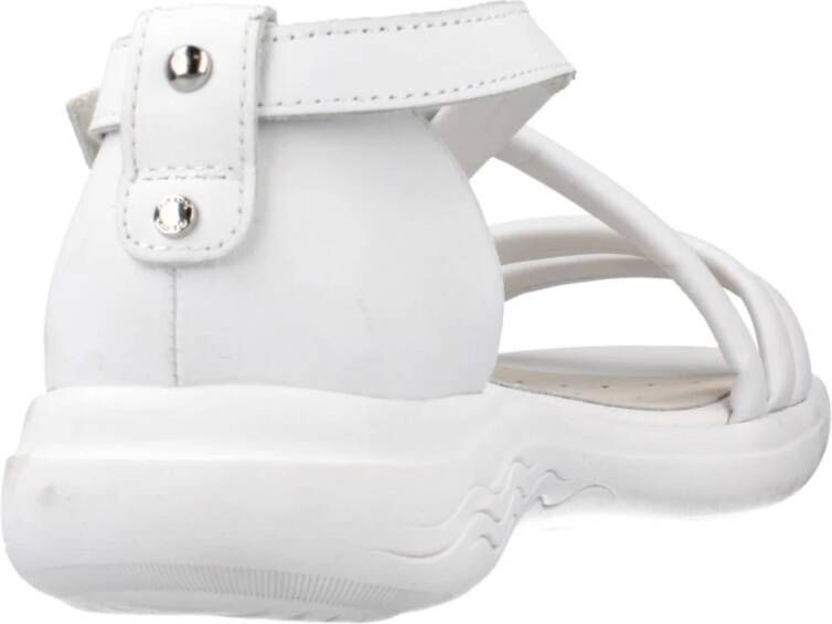 Geox Stijlvolle Platte Sandalen voor Vrouwen White Dames