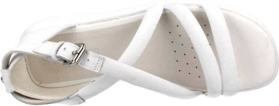 Geox Stijlvolle Platte Sandalen voor Vrouwen White Dames