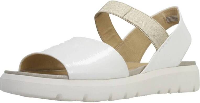 Geox Comfortabele platte sandalen voor vrouwen White Dames