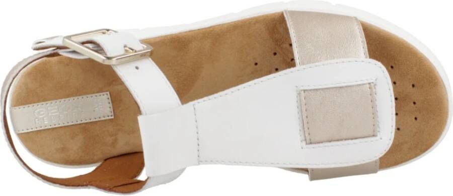 Geox Comfortabele Platte Sandalen voor Vrouwen White Dames