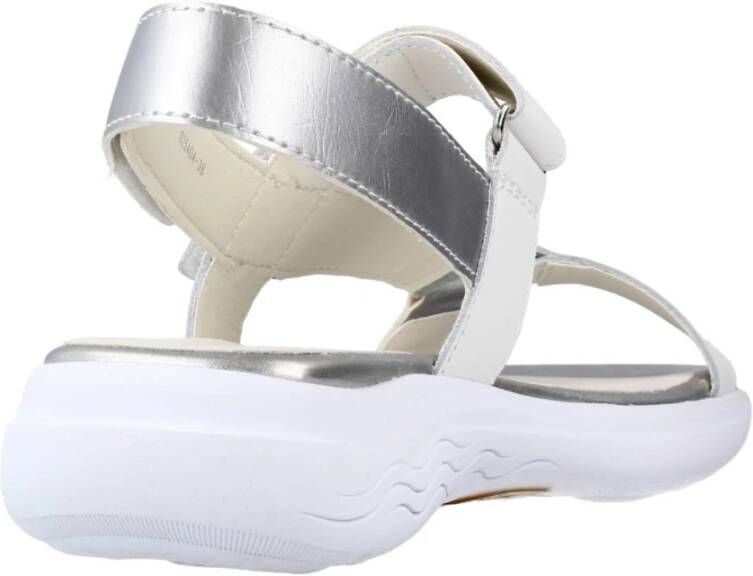 Geox Comfortabele platte sandalen voor vrouwen White Dames