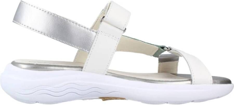 Geox Comfortabele platte sandalen voor vrouwen White Dames