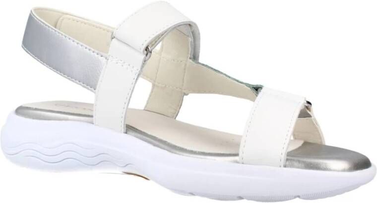 Geox Comfortabele platte sandalen voor vrouwen White Dames