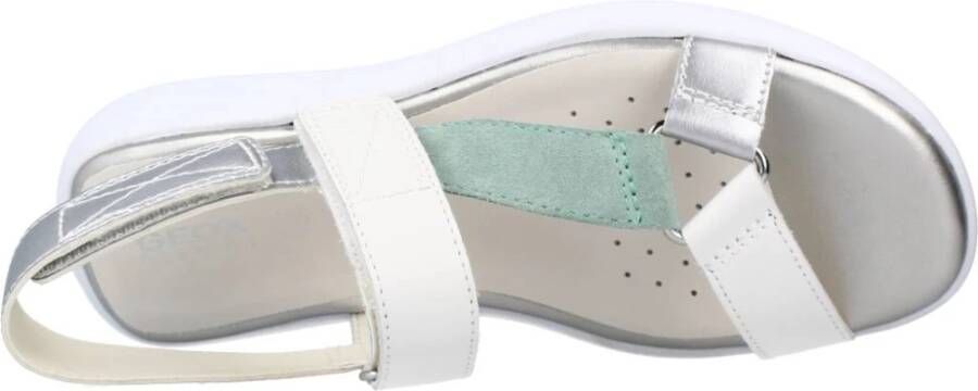 Geox Comfortabele platte sandalen voor vrouwen White Dames