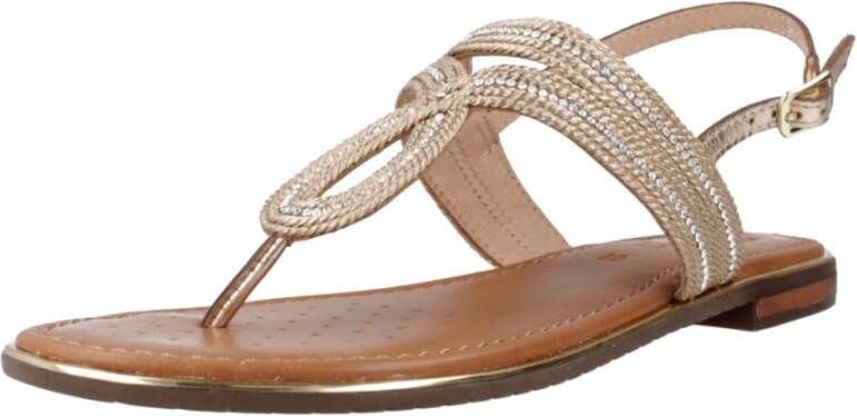 Geox Comfortabele platte sandalen voor vrouwen Yellow Dames
