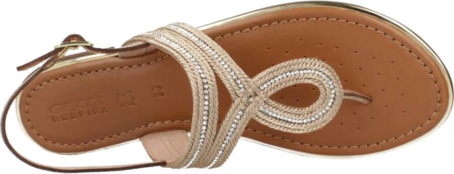 Geox Comfortabele platte sandalen voor vrouwen Yellow Dames