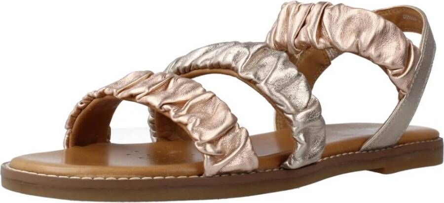 Geox Stijlvolle Platte Sandalen voor Vrouwen Yellow Dames