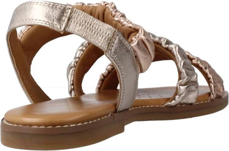 Geox Stijlvolle Platte Sandalen voor Vrouwen Yellow Dames