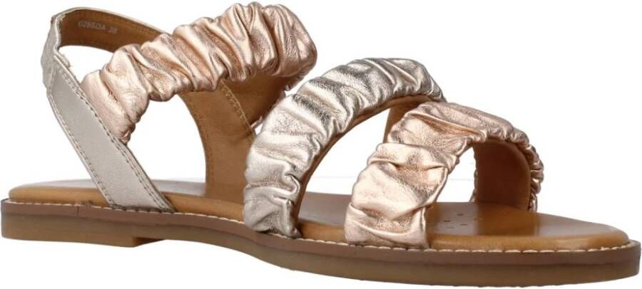 Geox Stijlvolle Platte Sandalen voor Vrouwen Yellow Dames