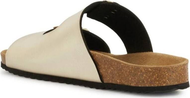 Geox Gouden Platte Sandalen voor Vrouwen Yellow Dames