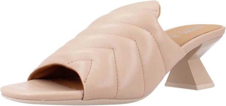 Geox Heeled Mules Beige Dames