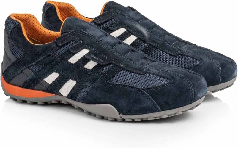 Geox Heren Snake Sneakers Blauw Leer Blue Heren