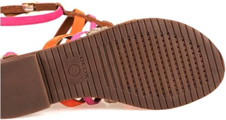 Geox Kleurrijke band sandalen met innovatief systeem Oranje Dames