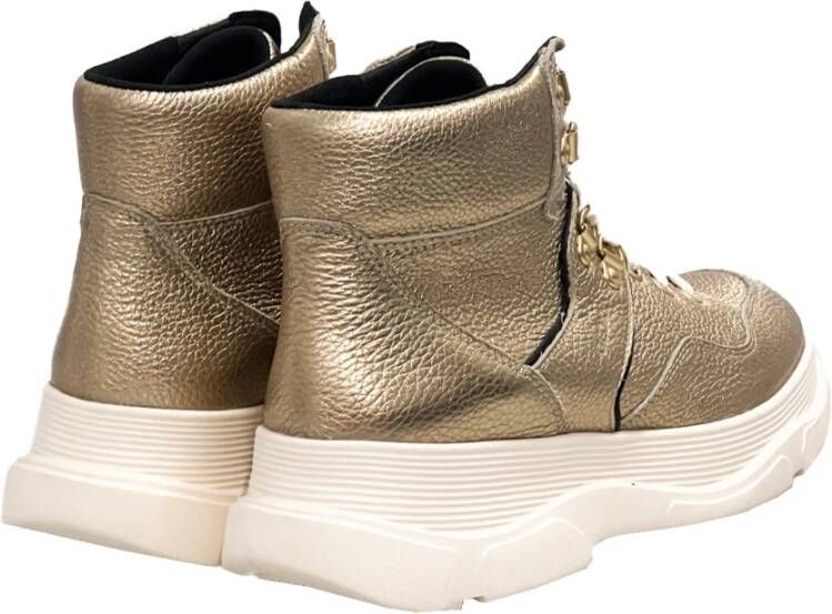 Geox Vetersneakers met metallic glans Geel Dames