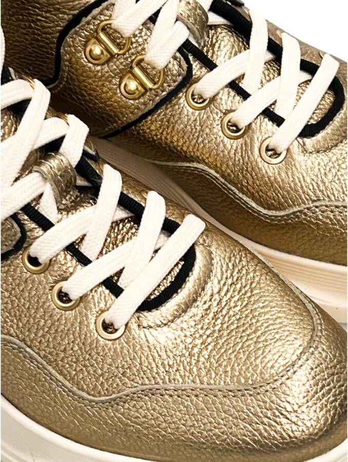 Geox Vetersneakers met metallic glans Geel Dames